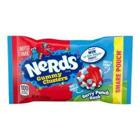    Nerds gummy clusters berry punch rush bogyós gyümölcs és punch ízű limitált kiadású gumicukor 85g Amerika