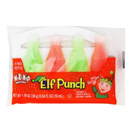Nik-L-Nip Elt Punch Drinks mini üdítő formájú viasz cukorkák 4 csomag cseresznye és zöldalma ízben 39g Amerika
