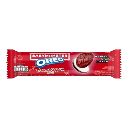 Oreo BABYMONSTER Red Sandwich Cookies with Marshmallow Flavored Creme Limited Edition pillecukorkrémes keksz 110g Indonézia