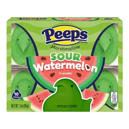 Peeps Sour Watermelon savanyú görögdinnye ízű pillecukor csibék 10db 85g Amerika