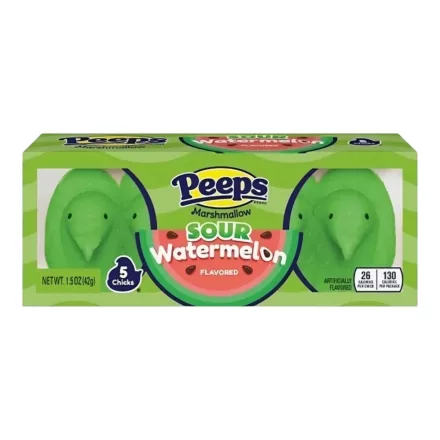 Peeps Sour Watermelon savanyú görögdinnye ízű pillecukor csibék 5db 42g Amerika