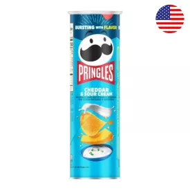   Pringles Cheddar sajt és tejfölös újhagymás ízesítésű chips 158g Amerika