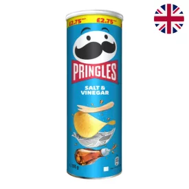   Pringles Salt and Vinegar Sós és Ecetes ízesítésű Chips 165g Anglia