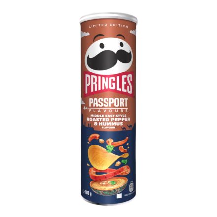 Pringles passport moroccan stílusú sült bors és hummus ízesítésű 165g