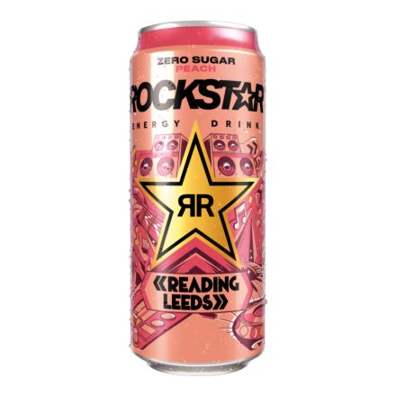 Rockstar Peach őszibarack ízű cukormentes energiaital limitált kiadás 500ml Anglia