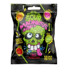 Sour Madness Sour Pops savanyú nyalókák 10 db 100g