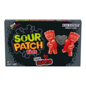     Sour Patch Kids Black Raspberry savanyú fekete málnás szív alakú gumicukor 87g Amerika