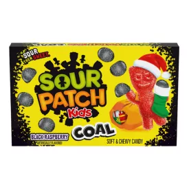  Sour Patch Kids Coal karácsonyi fekete málna ízű savanyú gumicukor 88g