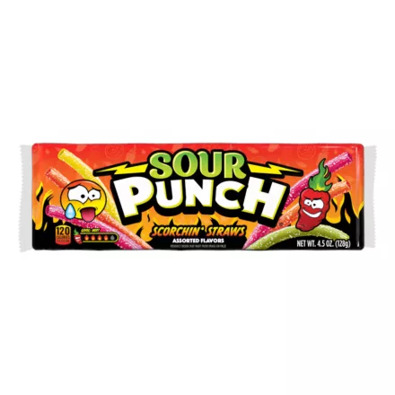 Sour Punch Scorchin Straws csípős gumicukor 128g Amerika