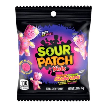 Sour patch kids Glow ups uv fényben világító gumicukor 87g Amerika