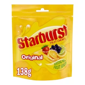   Starburst Fruit Chews Original vegán gyümölcsös ízű rágós cukorka 138g