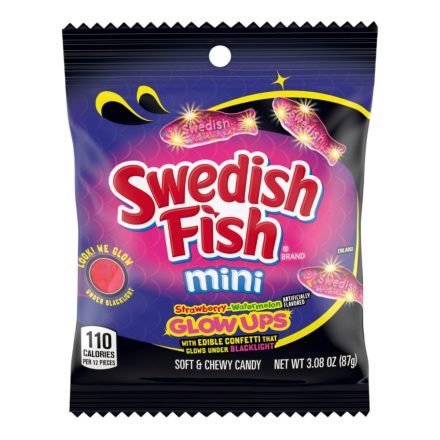  Sweedish Fish Glow ups uv fényben világító gumicukor 87g Amerika