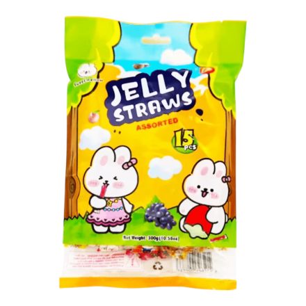 SweetMellow Jelly Straws gyümölcsös zselé pálcikák 15 darab 300g