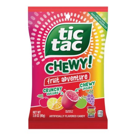 Tic Tac Chewy Fruit Adventure gyümölcs ízű rágós cukorka 80g