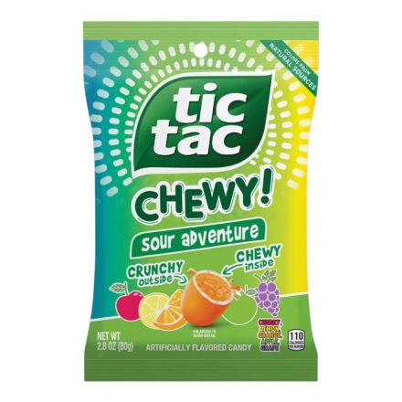 Tic Tac Chewy Sour Adventure gyümölcs ízű savanyú rágós cukorka 80g
