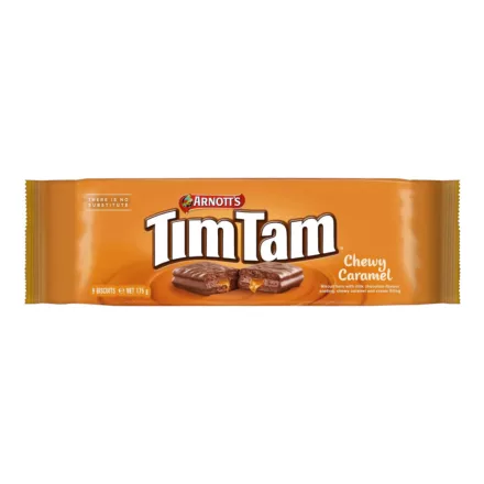 Tim Tam Chewy Caramel Biscuits karamellával töltött piskóta 175g Ausztrália