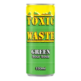   Toxic Waste Soda Green savanyú zöld alma ízű szénsavas üdítőital 330ml
