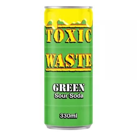 Toxic Waste Soda Green savanyú zöld alma ízű szénsavas üdítőital 330ml
