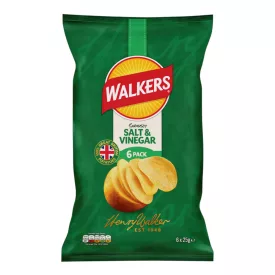   Walkers Salt & Vinegar sós-ecetes chips multipack 6x25g Anglia