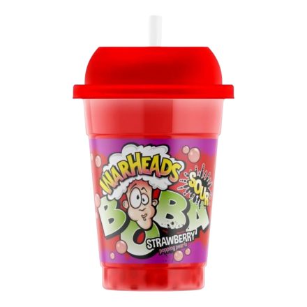  Warheads Boba savanyú epres ital pattogó cukros boba gyöngyökkel 400ml