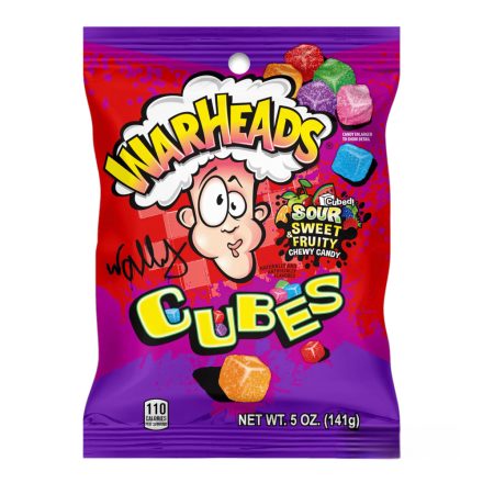 Warheads Cubes Savanyú, édes és gyümölcsös rágós cukorka 141g