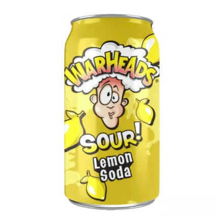 Warheads Sour Lemon Soda citrom ízű savanyú üdítőital 355ml