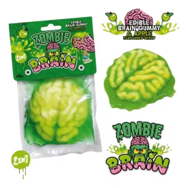   Zombie Brain Halloween ehető agy formájú gumicukor cukorsziruppal zöld alma ízben 120g